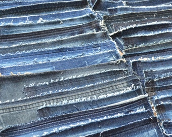 Stukken denim, denimstof, gerecyclede jeans