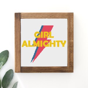 Girl Almighty Cross Stitch Pattern, INSTANT DOWNLOAD