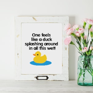 One Feels Like a Duck, John Mulaney Cross Stitch Pattern, INSTANT DOWNLOAD