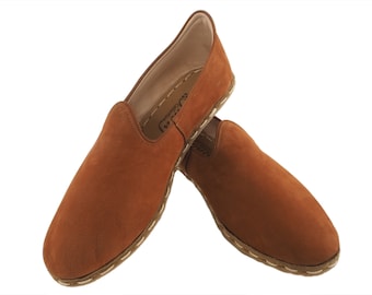 Men’s Dark Brown Nubuck Leather Loafers Handmade, Slip On Barefoot Shoes, Zero Drop Comfort, Casual Elegant Footwear for Men |BeltaTabaDonte