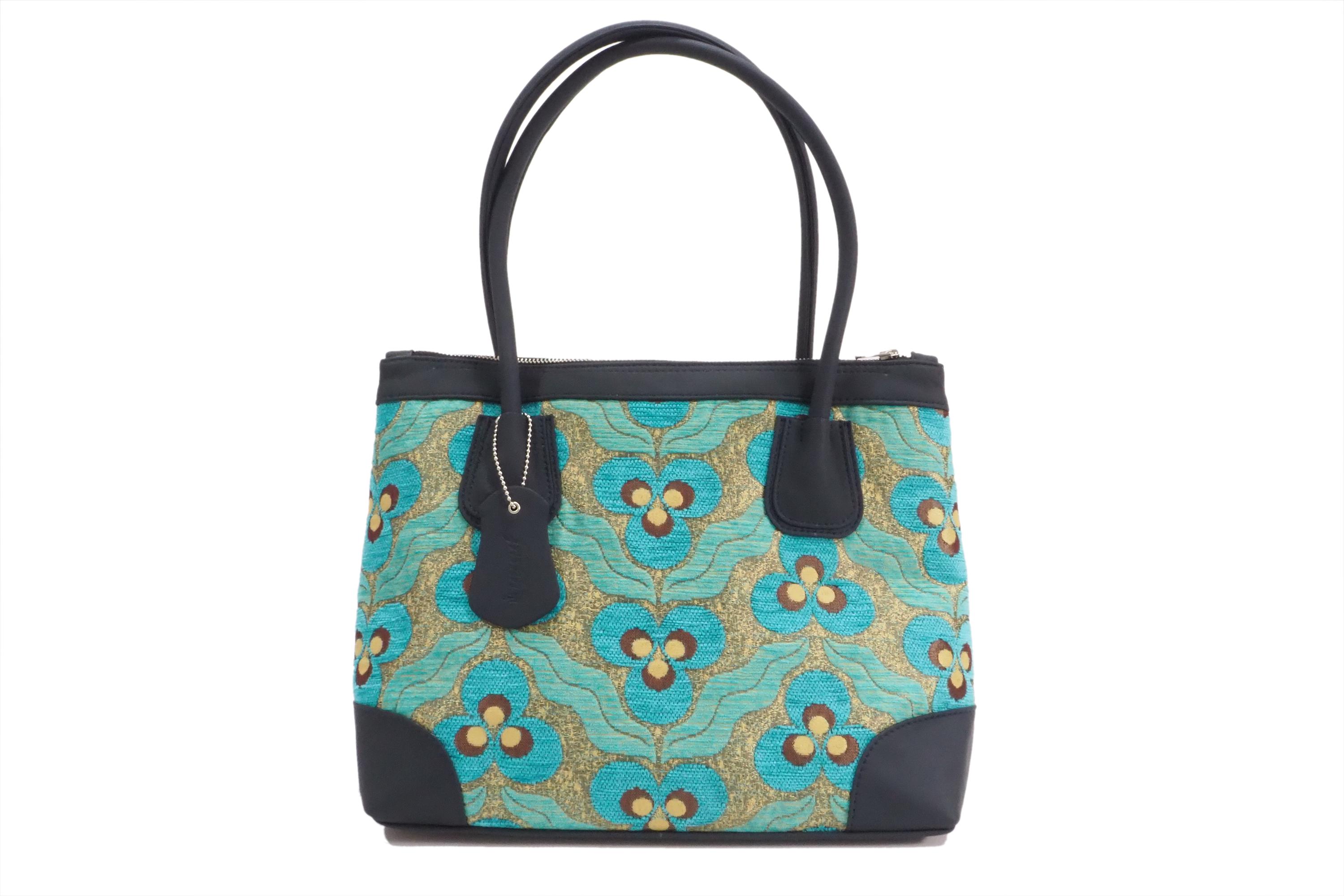 Woman Hand Bag, Turquoise Blue Tiger Eyes Pattern Turkish Woman Hand Bag, Turquoise Blue Tiger Eyes Pattern Turkish