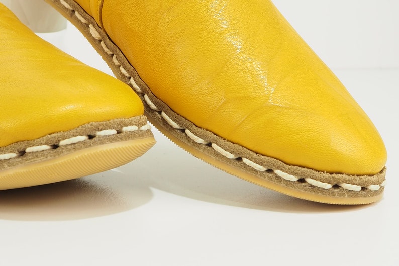 Shoes Turkish Hand Stitched Shoes Turkish Yemeni Shoes Turkish Flats Summer Shoes Gift For Women Turkish Yemeni Yellow Handmade Shoes