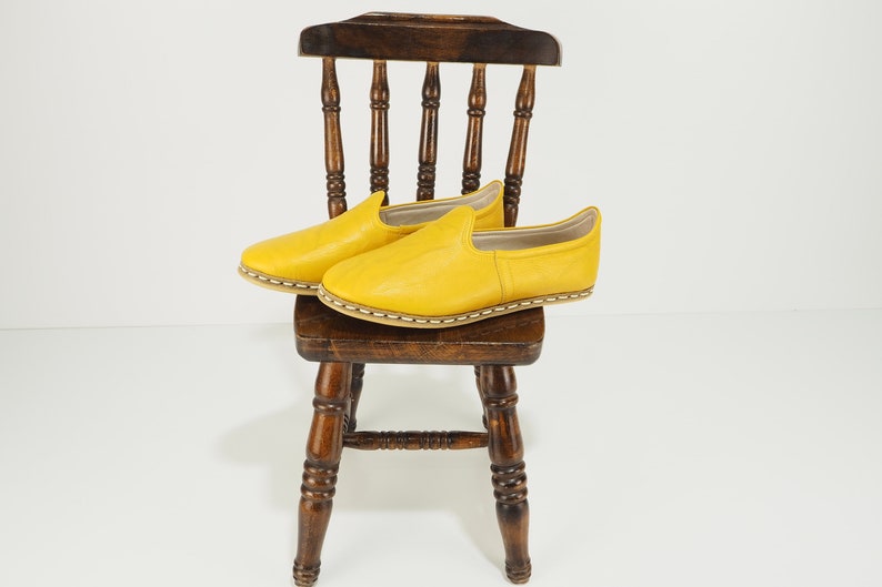 Shoes Turkish Hand Stitched Shoes Turkish Yemeni Shoes Turkish Flats Summer Shoes Gift For Women Turkish Yemeni Yellow Handmade Shoes