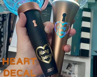 Ateez Member Name Heart Decal - 2 sizes available - Kpop Lightstick Decal