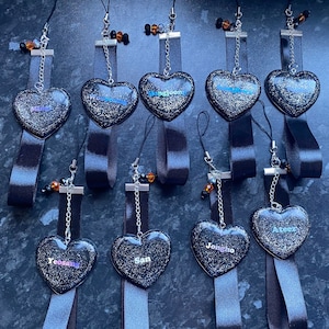 Ateez Resin Heart BIAS name Lightstick Strap Charm - kpop