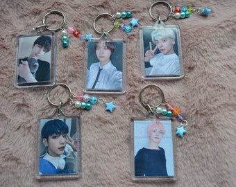 TXT Member Picture Beaded Kpop Keyring