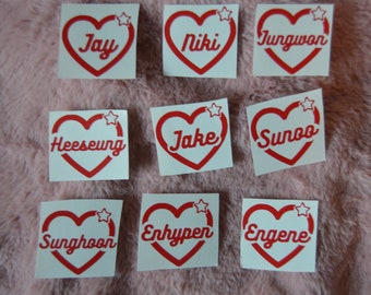 Kpop Enhypen Heart Name Decal