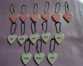 Kpop Group Heart Charm Keychain