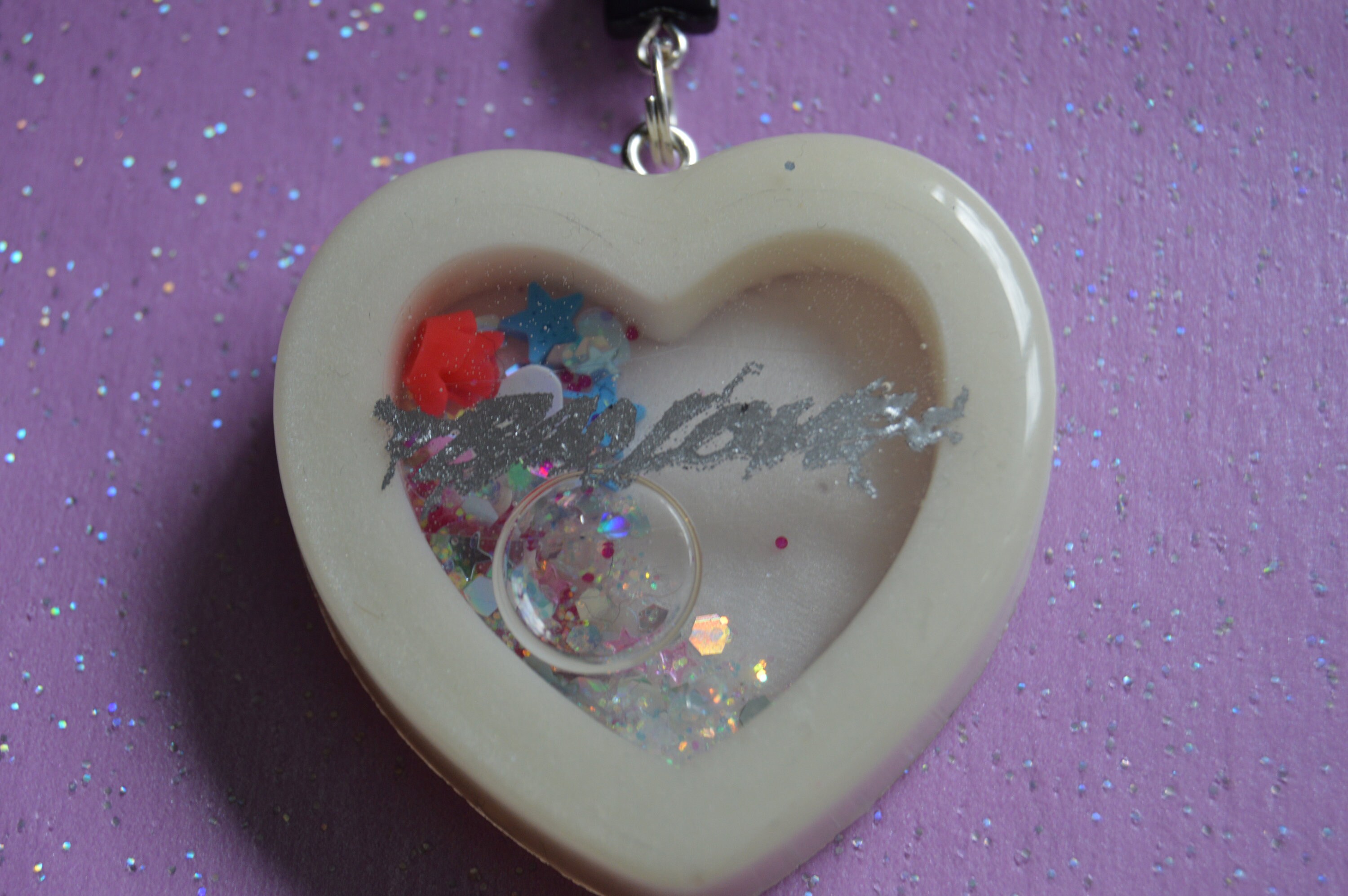 【Hei】SHINee key着用★crush heart pendant necklace★2色 Kpop Shinee Key Bad Love Resin Shaker Charm Keychain - Etsy