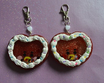 Llavero de resina con forma de corazón de Kpop V / ARMY