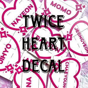 Kpop Twice Member BIAS Heart Name Decal
