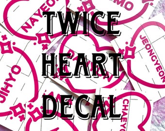 Kpop Twice Member BIAS Heart Name Decal