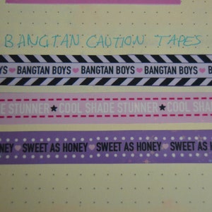 BTS Bangtan Holographic Sticker Sheet: Caution Tape, Journal Deco