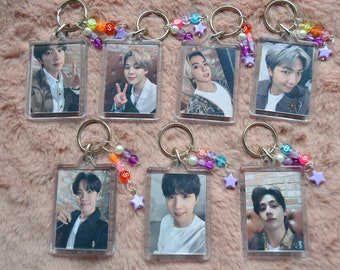 BTS Member Picture Beaded Kpop Keyring