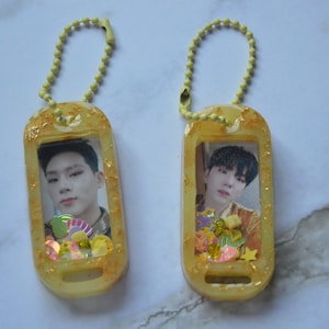 Kpop Monsta X Resin Charm Photo Tag Shaker Keychain