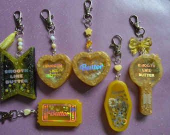 Kpop BTS Butter Resin Shaker Charm Keychain