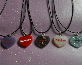 Kpop BTS Resin Candy Heart Name Chocker Necklace