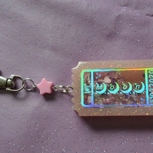 Kpop BTS Jin Moon Resin Ticket Shaker Charm Keychain A GRADE