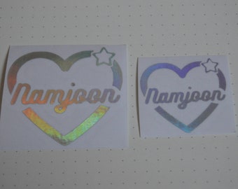 Kpop Heart name Decal- 2 sizes available - Kpop Army Bomb Lightstick decal