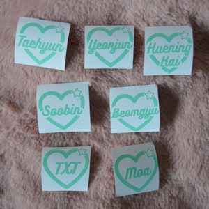 Kpop TXT Heart Name Decal image 2