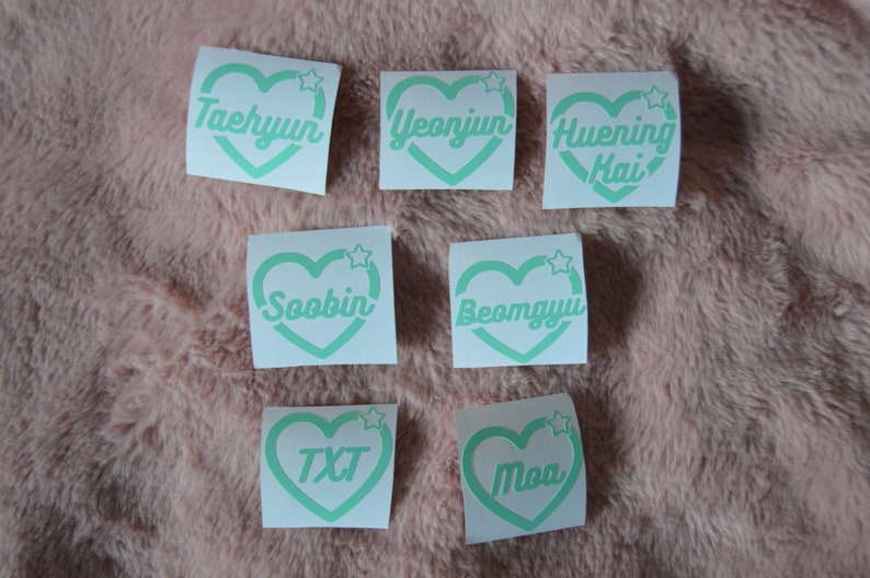 Kpop TXT Heart Name Decal image 2