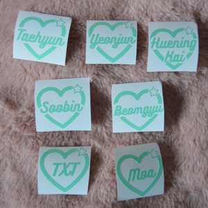 Kpop TXT Heart Name Decal image 3