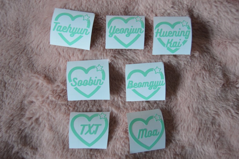 Kpop TXT Heart Name Decal image 3