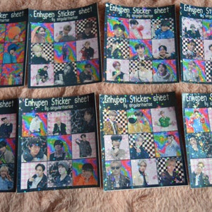 ENHYPEN small square Sticker sheet with Star Sparkle Holographic | Kpop Planner , Journal , mail Deco sticker sheet