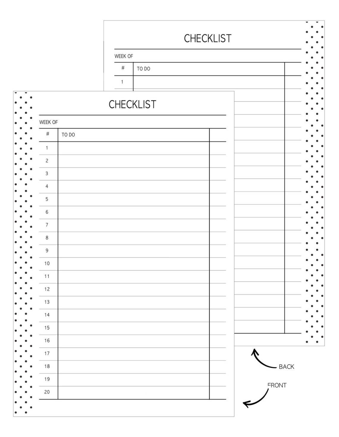Classic HP Checklist Fill Paper PRINTABLE PDF Etsy