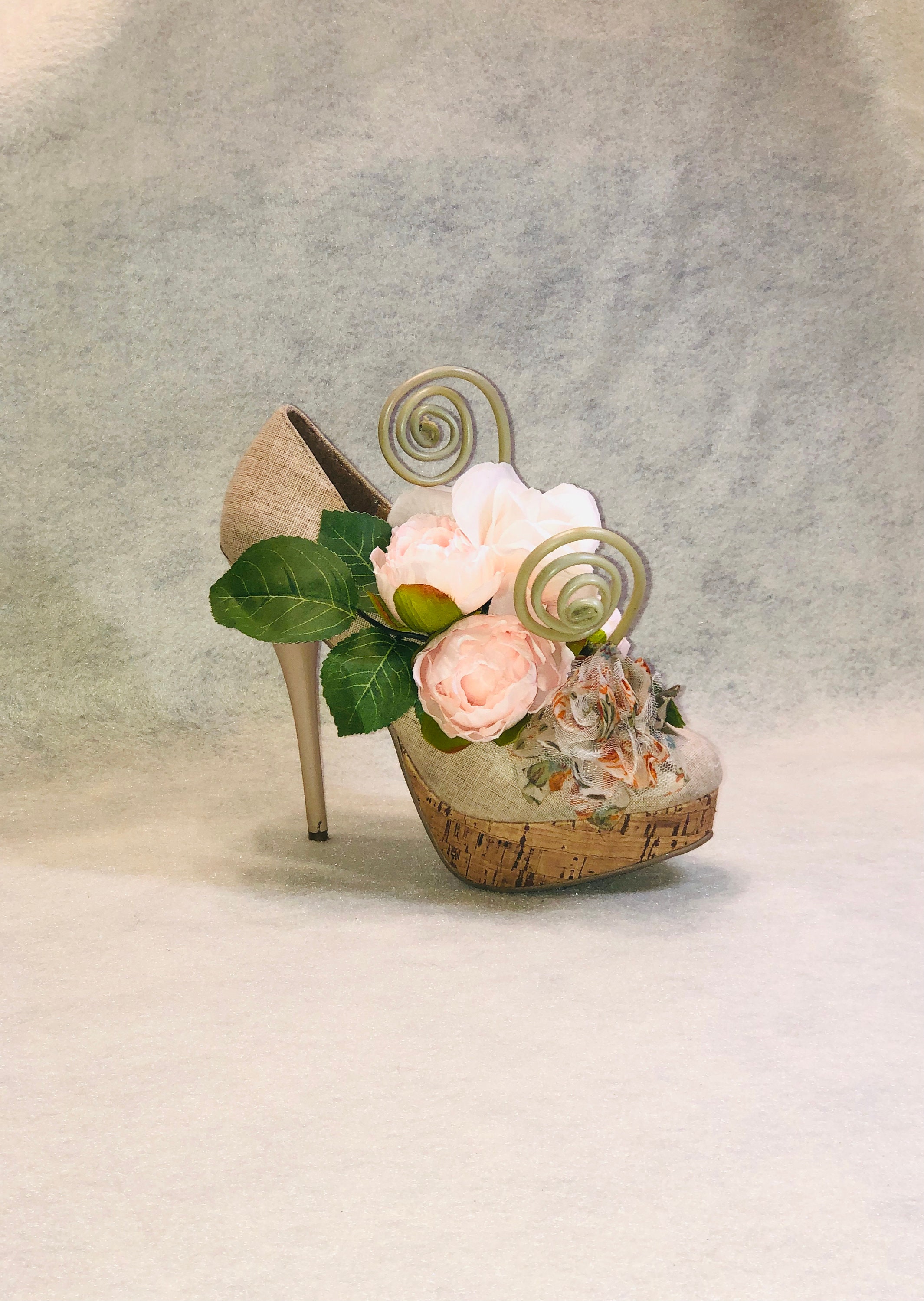 High Heel Shoe Artificial Floral Arrangement Etsy
