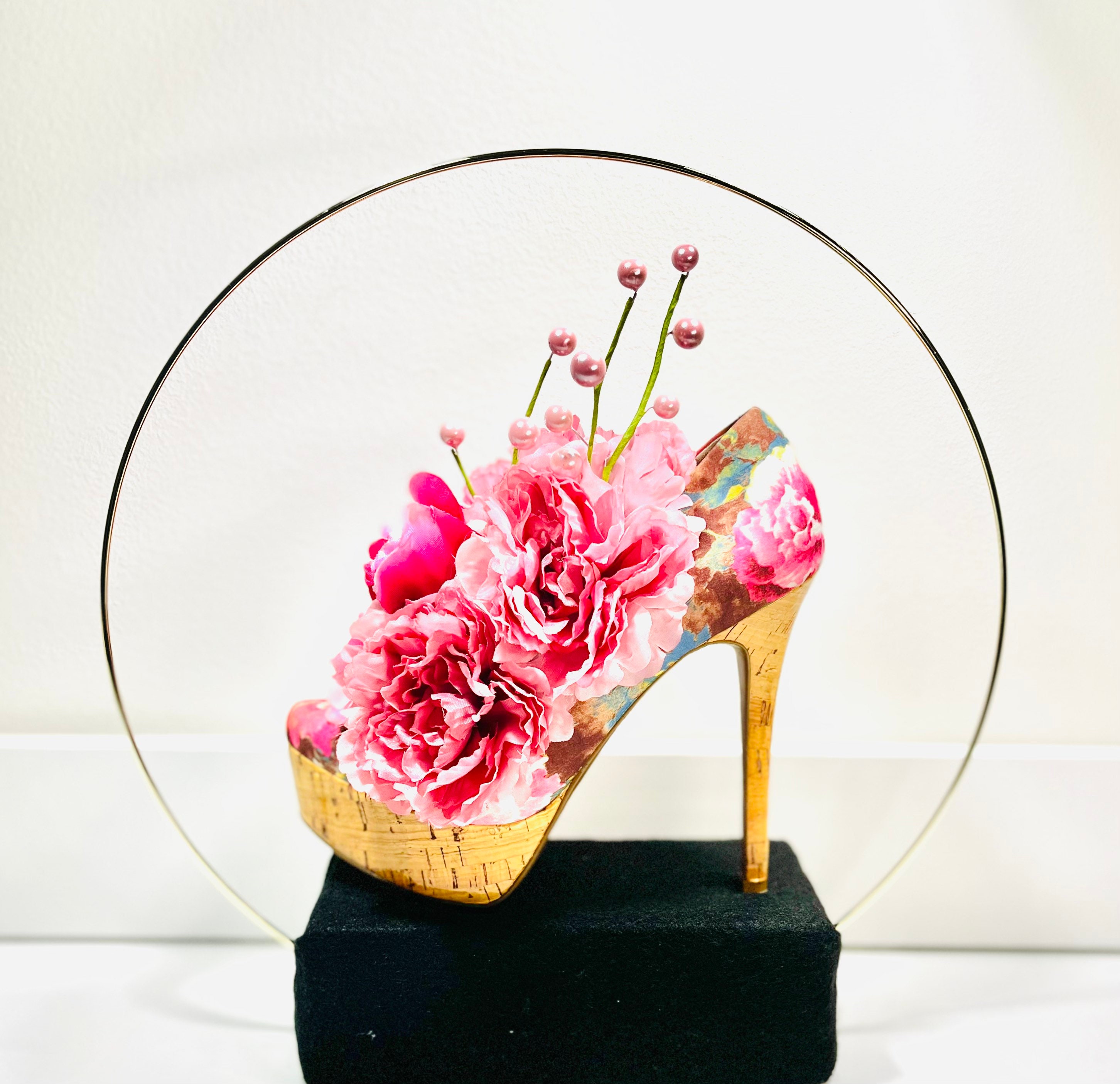 Pink High Heel Shoe Artificial Floral Arrangement Etsy India