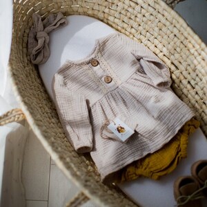 Cotton summer clothing set for babygirl, Comfortable dress with bloomers and headband for princess