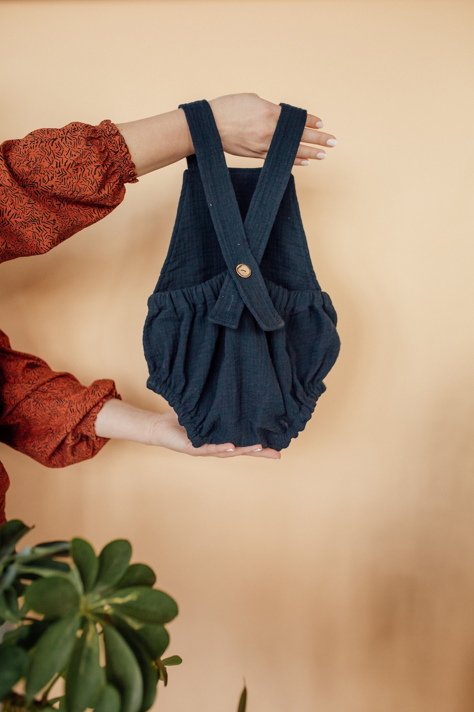 Newborn Muslin Romper, Organic Baby Boy Outfit, Basics Baby Boy