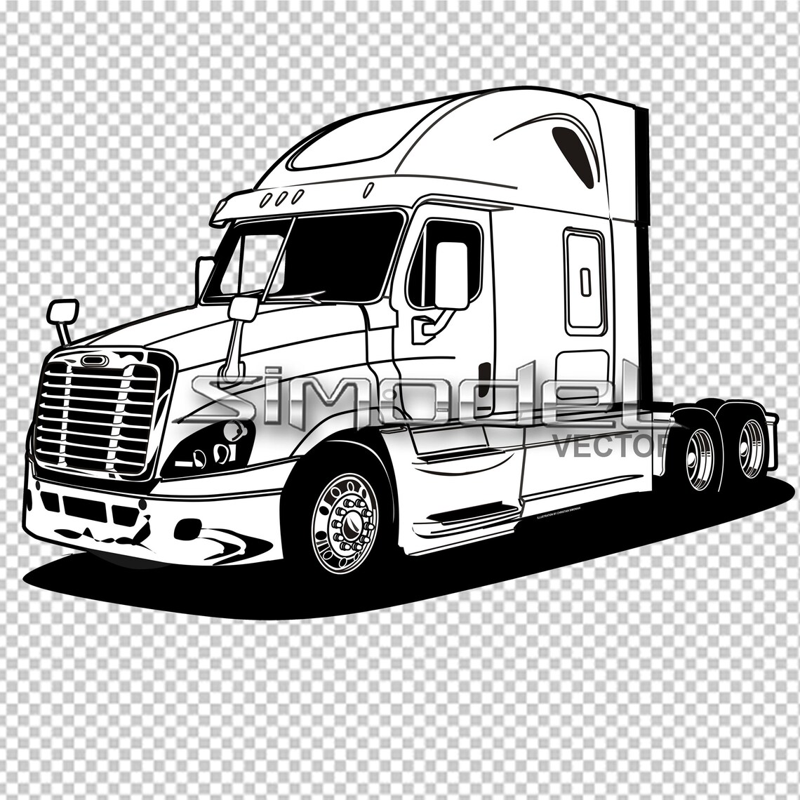 Cascadia Freightliner Svg aiepspdf Png Jpgdxf Vector - Etsy