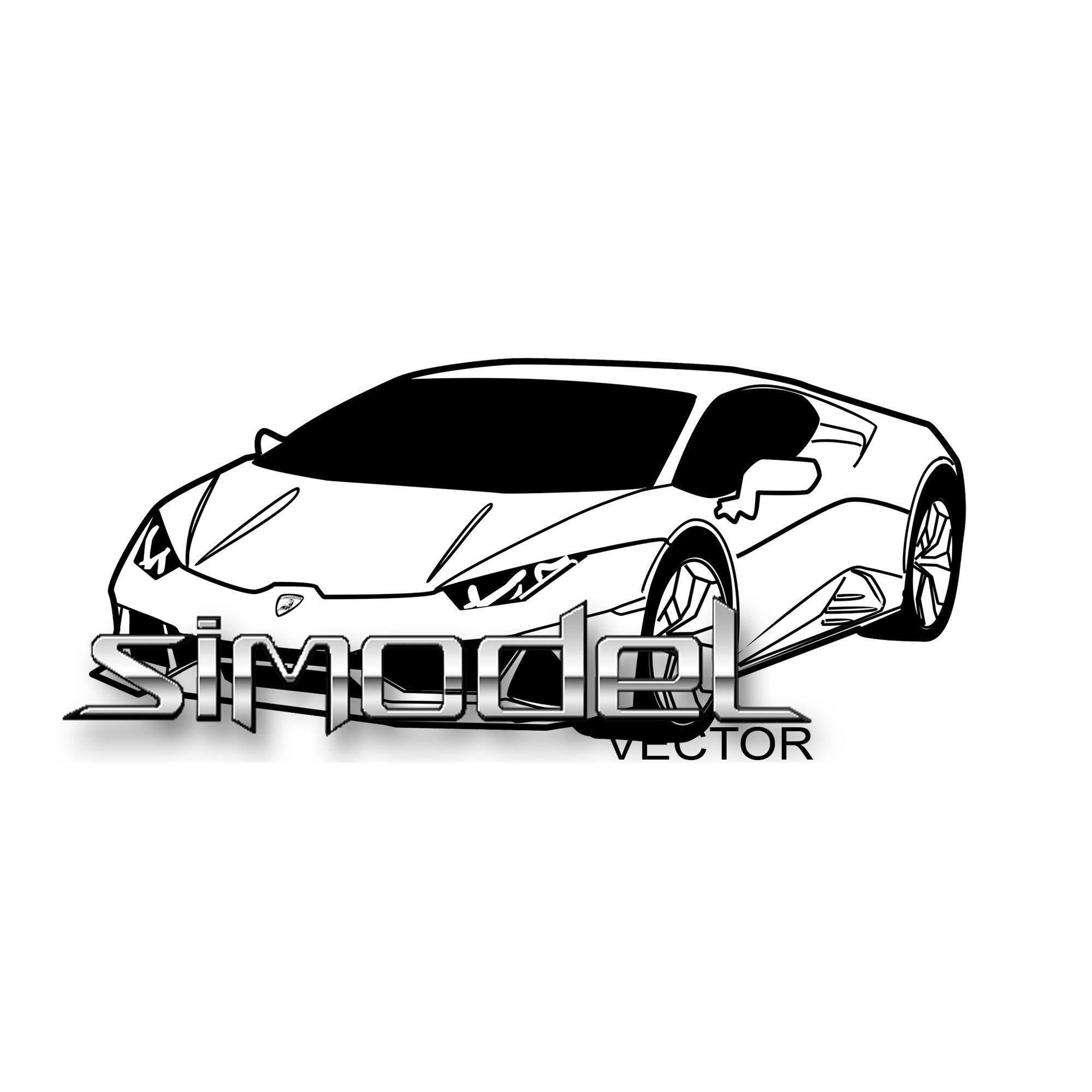 Lamborghini Huracan perspective car vector svgaidxf png | Etsy