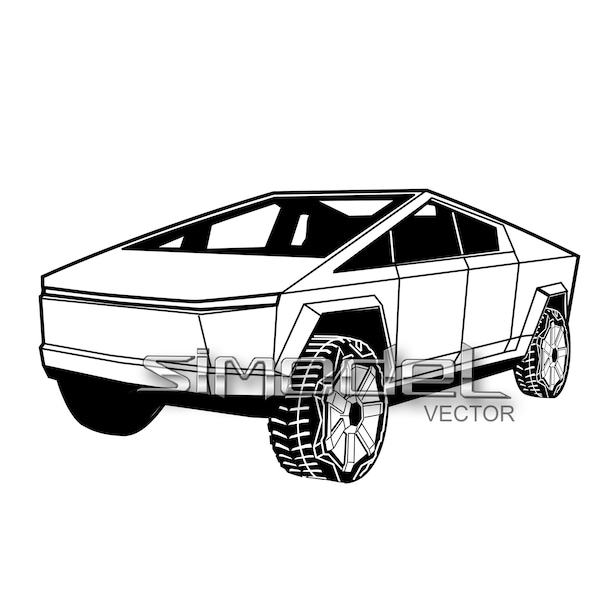 Tesla Cybertruck, Auto Vektor ai,svg,eps,pdf, png, jpg