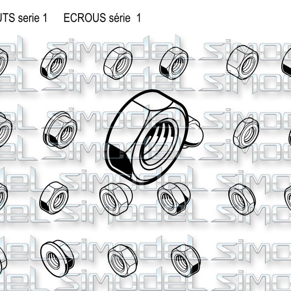 Nuts 1, nuts and bolts, fasteners, notices , svg,eps,ai,dxf, png