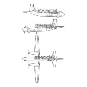 Atlantic side and top view aircraft, plane, vector svg,ai,dxf, png