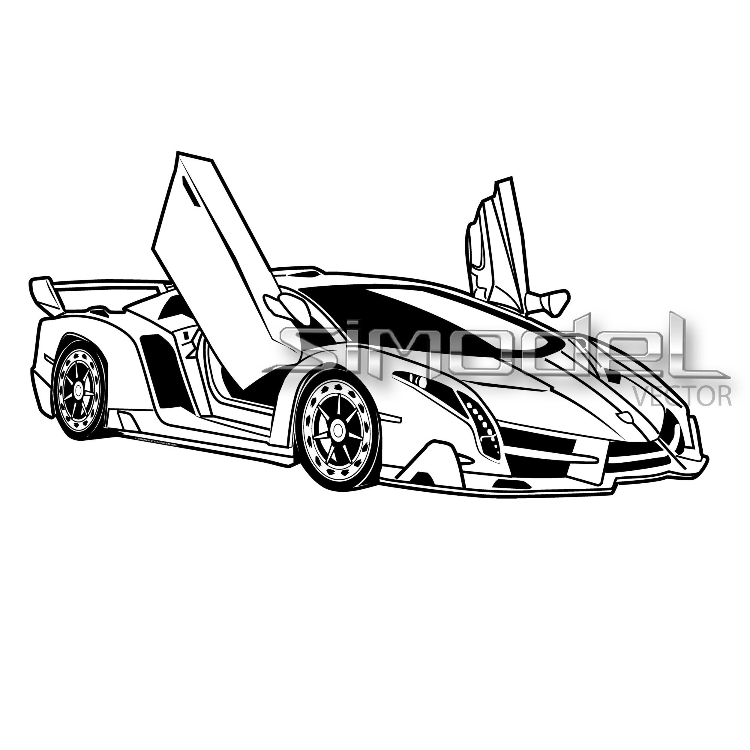 Sketch Of Lamborghini Veneno Roadster Coloring Pages