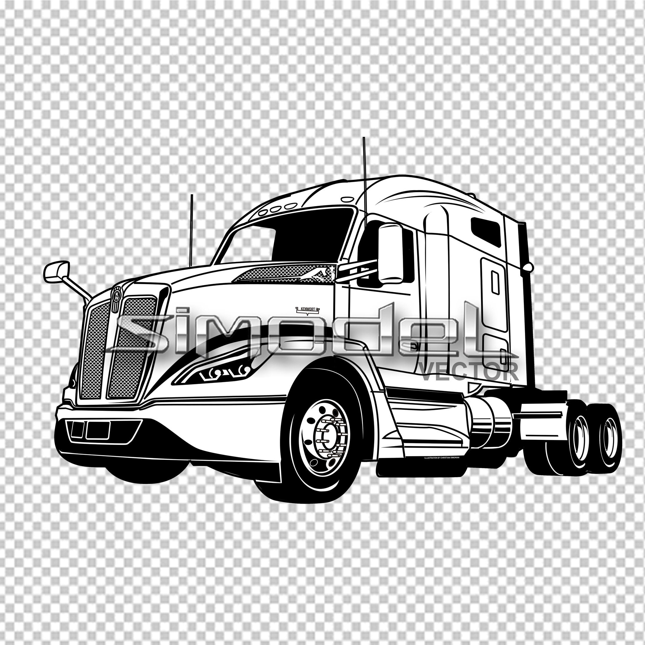 Semi Truck Kenworth T 680 Svgaiepspdf Png Jpg Vector - Etsy Singapore