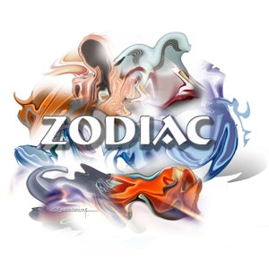 Lot de 12 signes du zodiaque, png, jpg, décoration murale, impression, design moderne