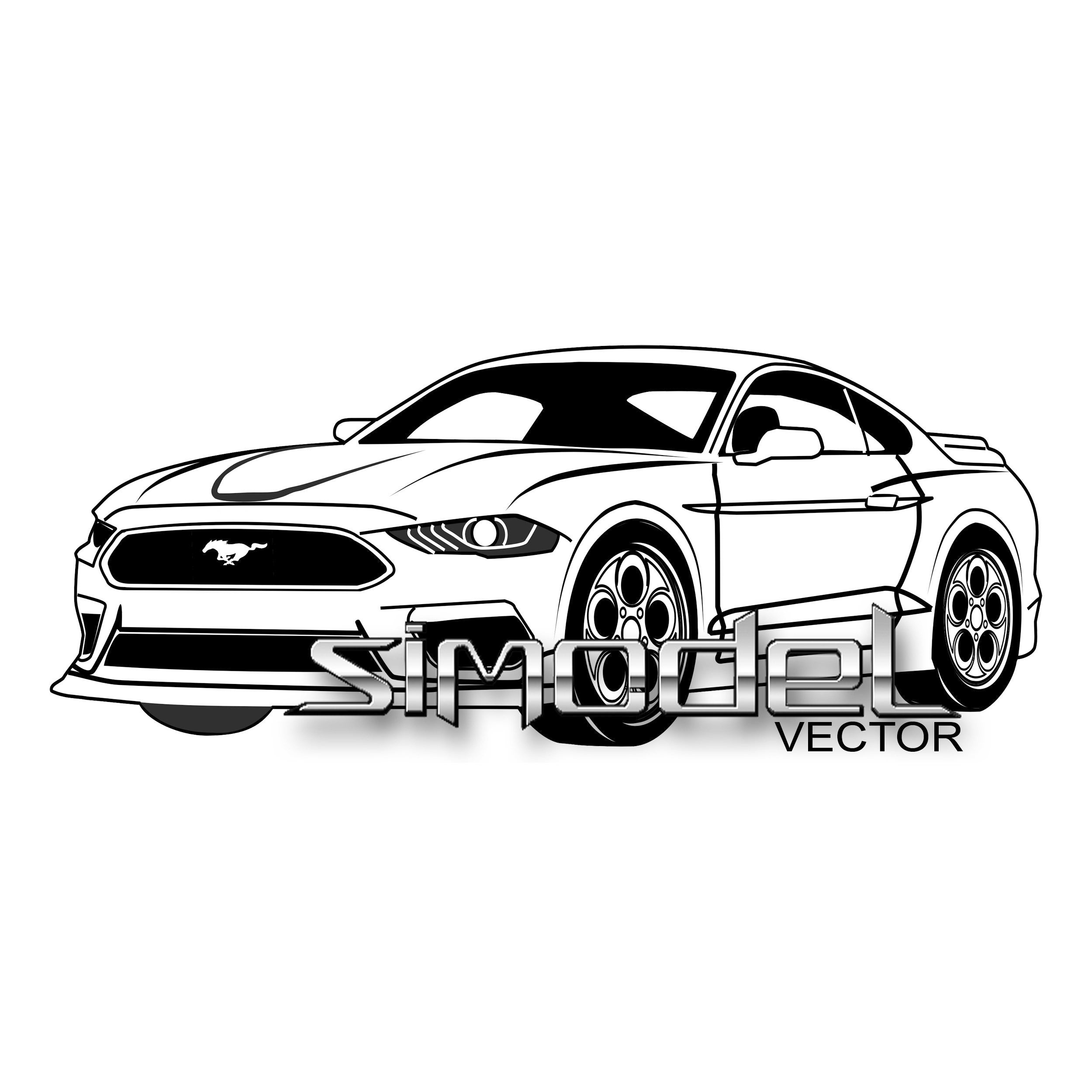 Ford Mustang 2020 car vector cut svgepsaidxf png | Etsy