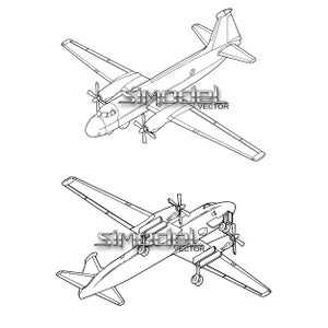 Atlantic perspective aircraft, plane, vector svg,ai,dxf, png