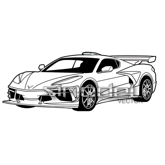 Chevrolet Corvette Stingray 2021 Car Svgaiepsdxf Png - Etsy