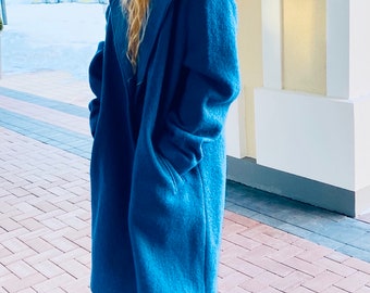 oversized wool blend coat