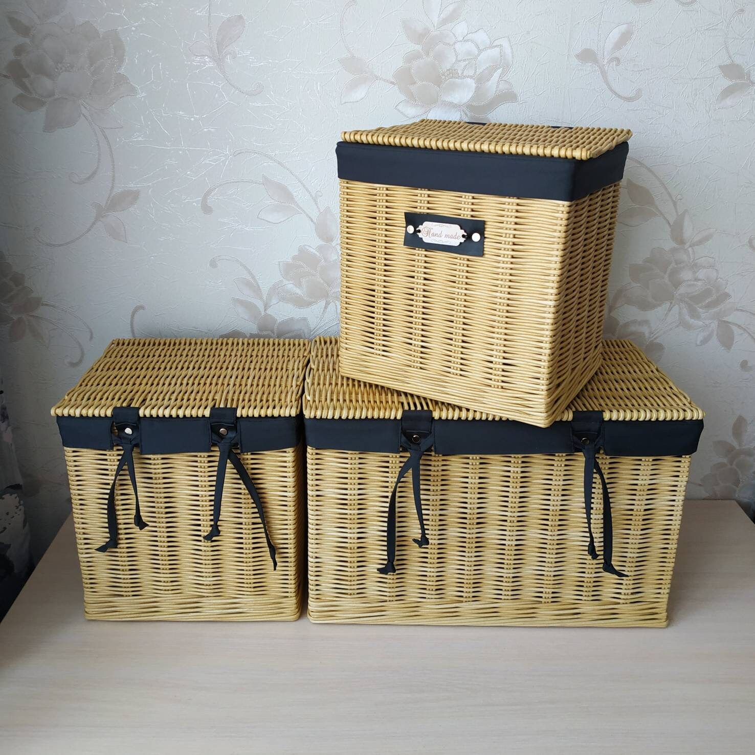 Cestas rectangulares con tapas cesto de vestidor cajón de | Etsy