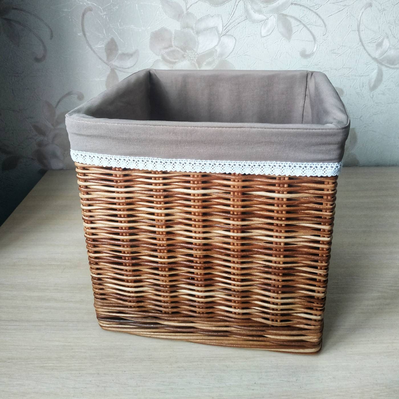 Wicker square storage baskets Wicker baskets for hanging Etsy
