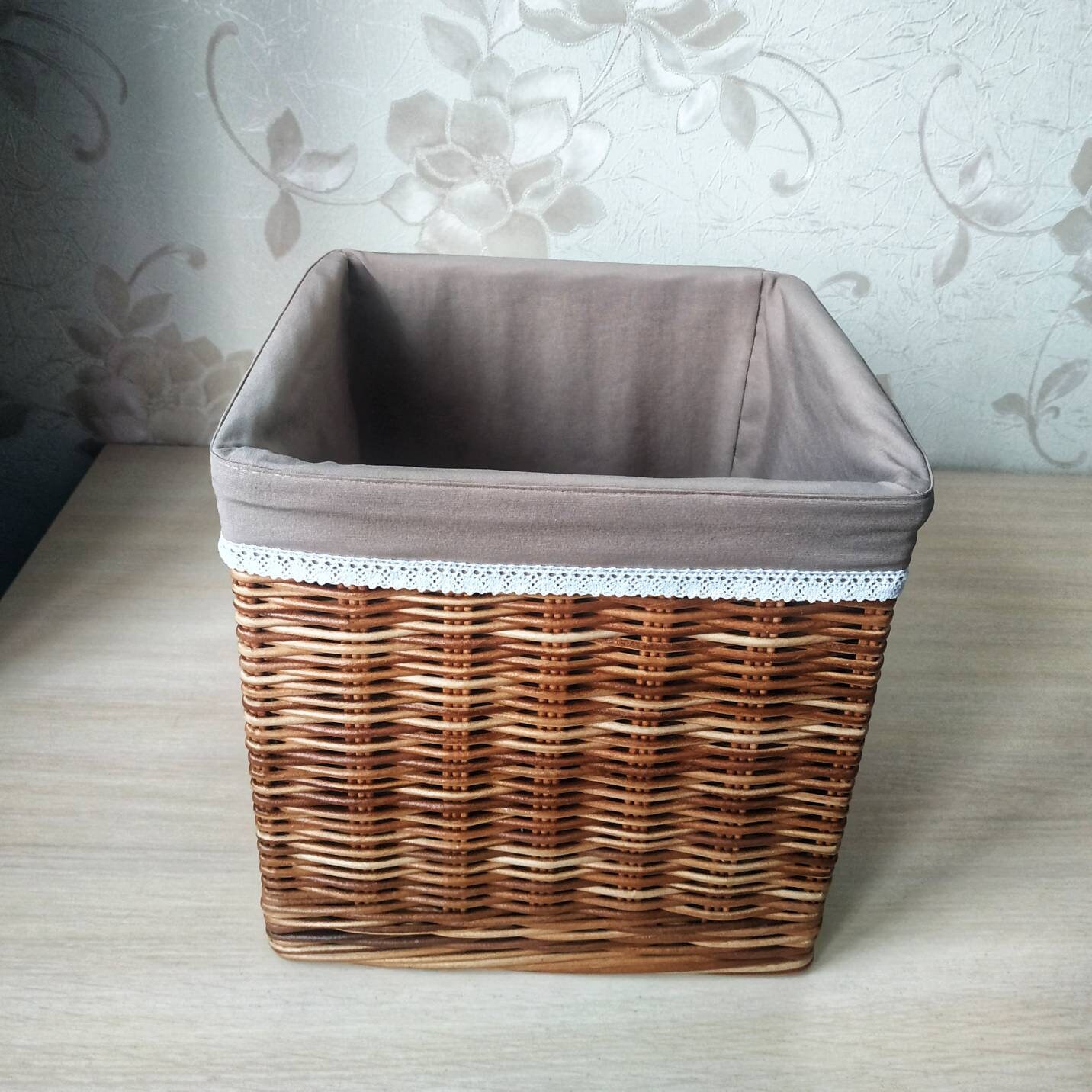Wicker square storage baskets Wicker baskets for hanging Etsy