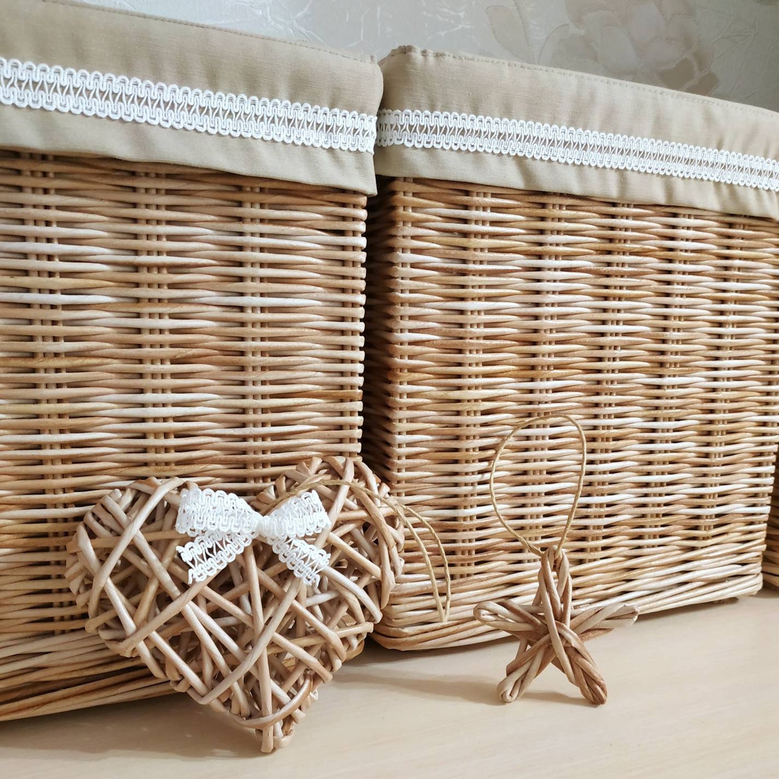 Wicker square storage baskets Wicker baskets for hanging Etsy