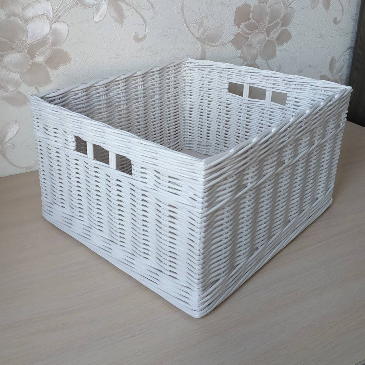 Wicker Square Storage Basket Baskets for Hanging Shelves Etsy UK